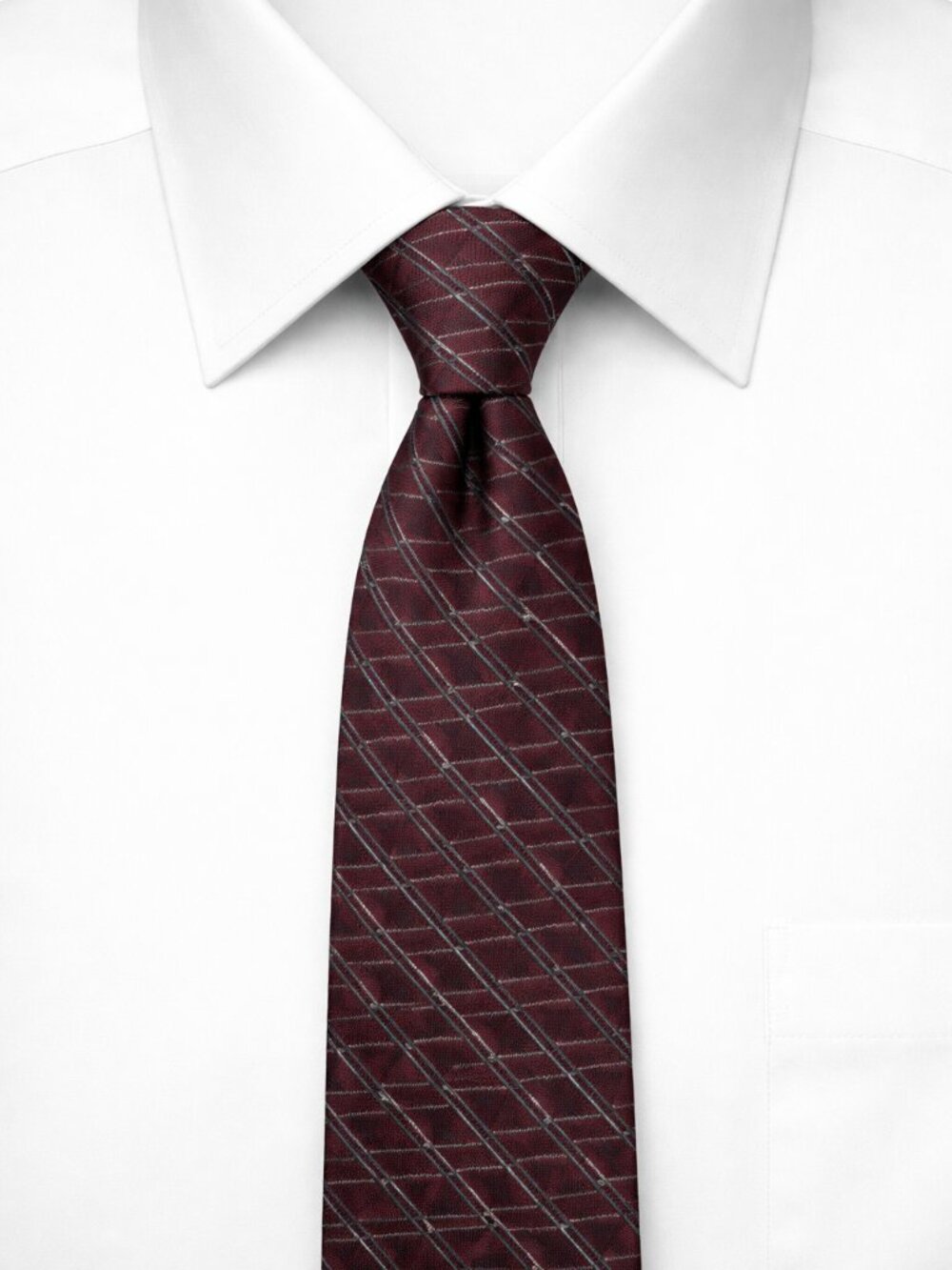 Bill Blass Men's Necktie Silk Burgandy Business Formal Geometric 4" W X 58" L
